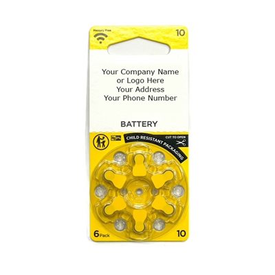 Custom Label Rayovac Extra Advanced ZM Batteries, size 10 (10 cards of 6 batt)