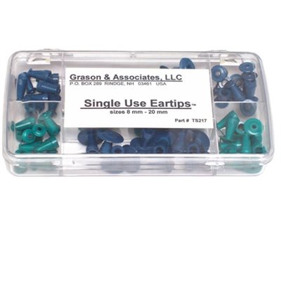 Grason Flat Style Eartip Kit in Plastic Box - 70 / kit (10 of each size eartip)