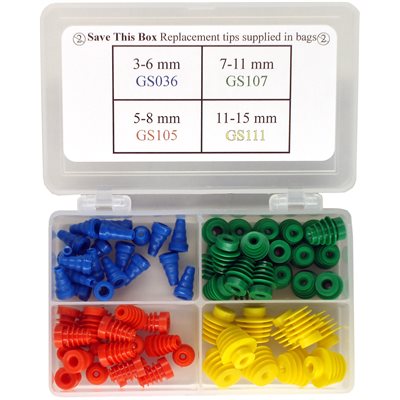 Grason GS Series Flanged Eartip Kit in Plastic Box - 70 / kit (flanged eartips only)